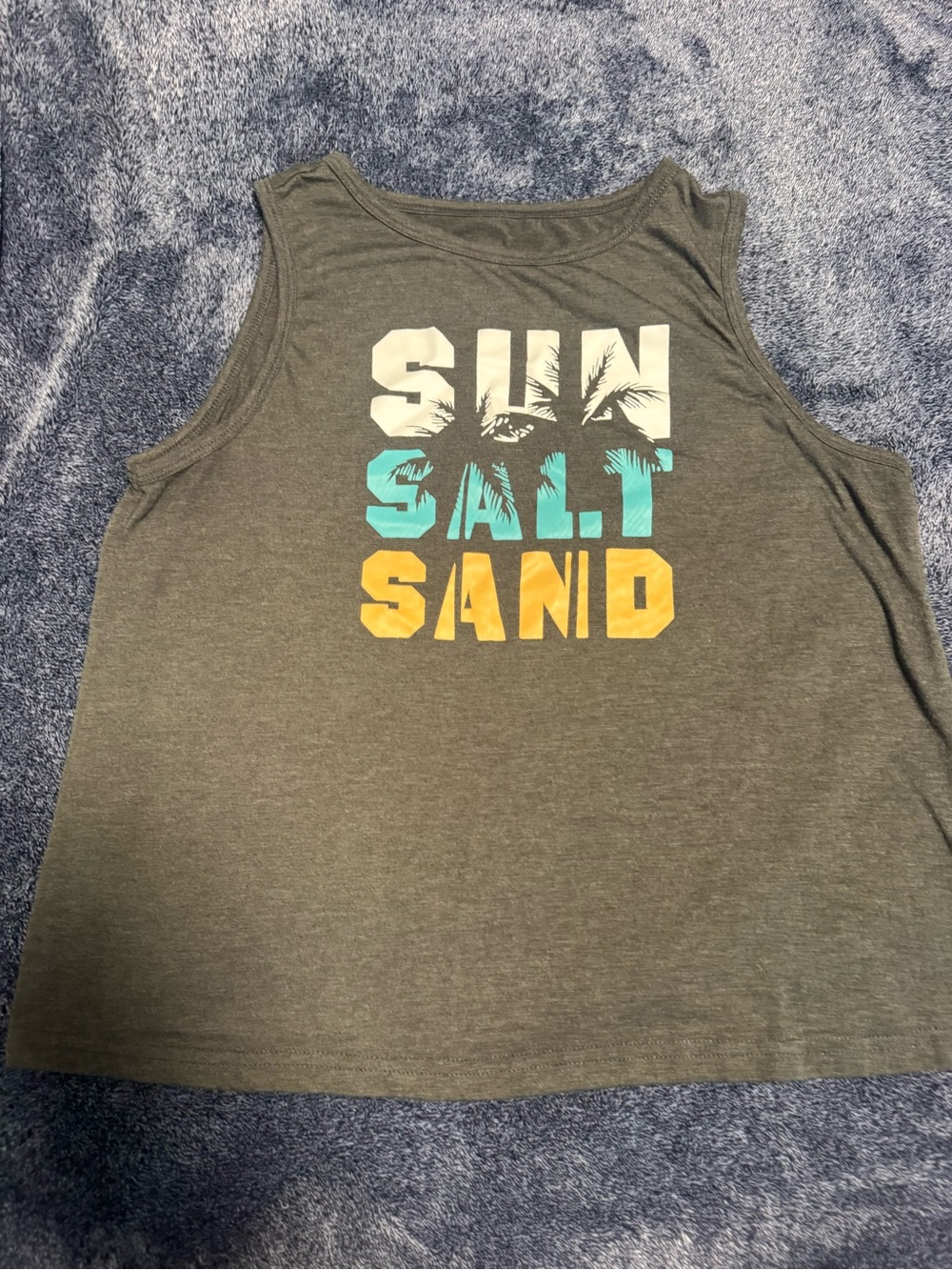 Sun Salt Sand Graphic Tank Top - Grey